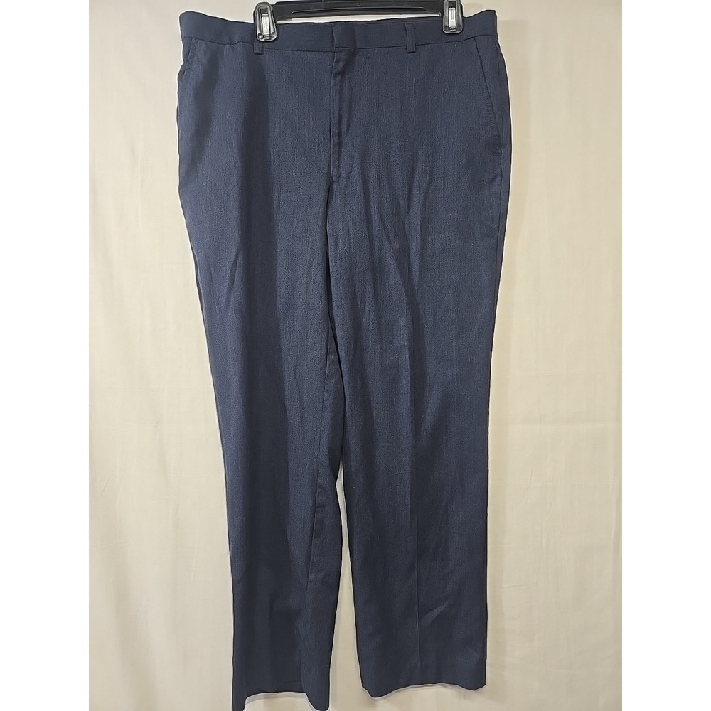 Jos A Bank Dress Pants Mens 36x29 Navy Blue Traveler Wool Trousers Slacks‎